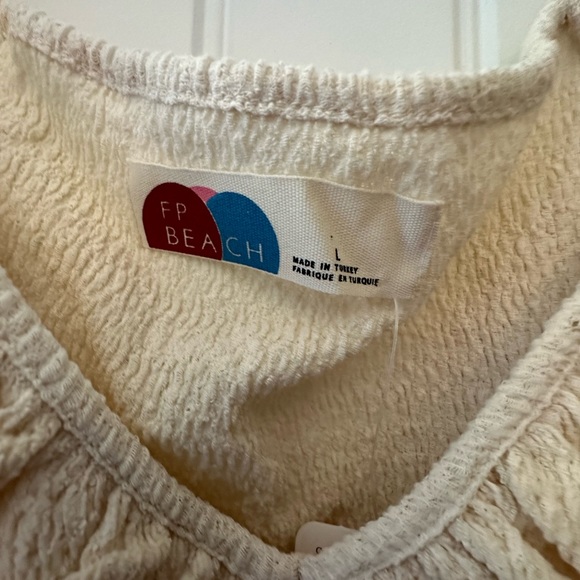 NWT Free People Anette Top Neutral Cream Size L Runs Small NEW - Picture 6 of 6